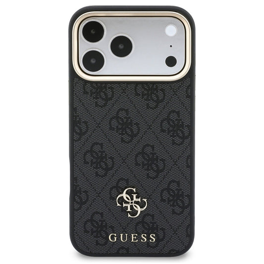 Coque MagSafe pour Apple iPhone 18 Pro / 17 Pro, Guess, 4G Cardslot & Big Strap, noire