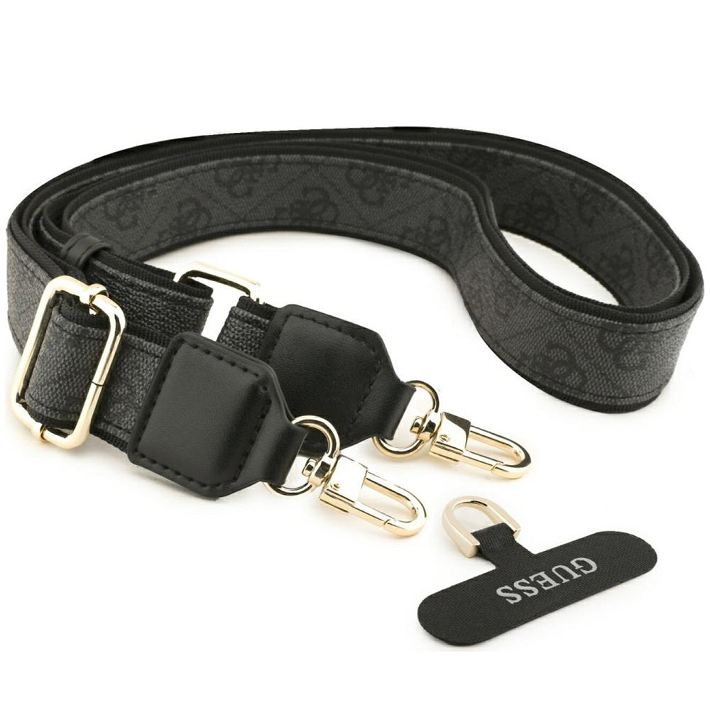 Coque MagSafe pour Apple iPhone 18 Pro / 17 Pro, Guess, 4G Cardslot & Big Strap, noire