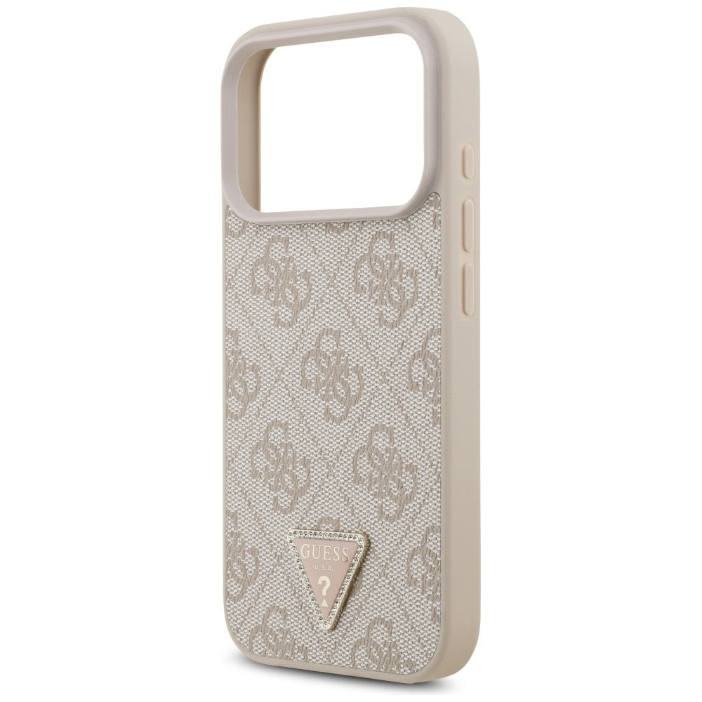 Custodia MagSafe per Apple iPhone 18 Pro / 17 Pro, Guess, 4G Triangle Strass, Rosa