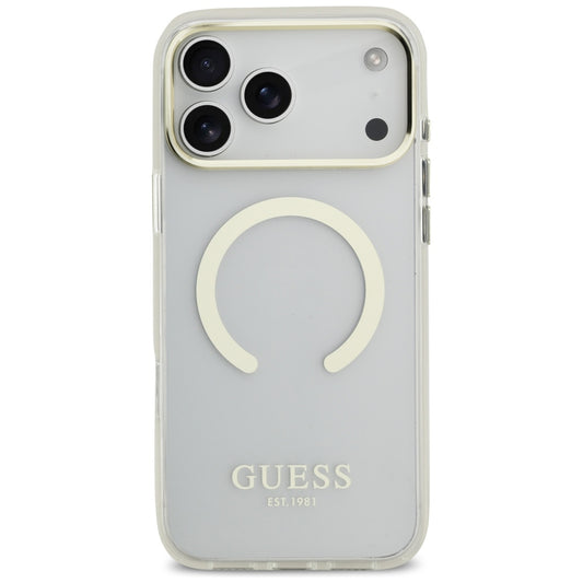 Custodia MagSafe per Apple iPhone 18 Pro / 17 Pro, Guess, Metal Outline, Dorata