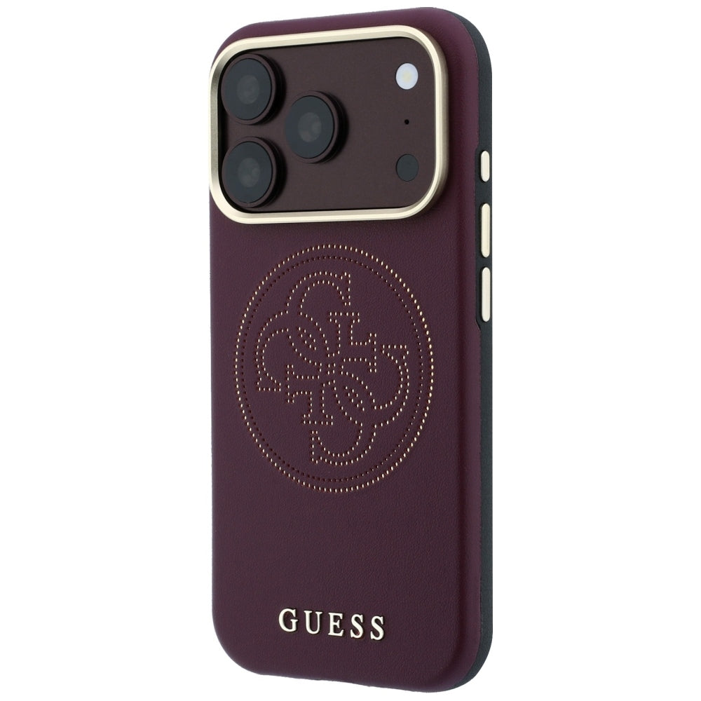 Custodia MagSafe per Apple iPhone 18 Pro / 17 Pro, Guess, Perforata 4G, Vinaccia
