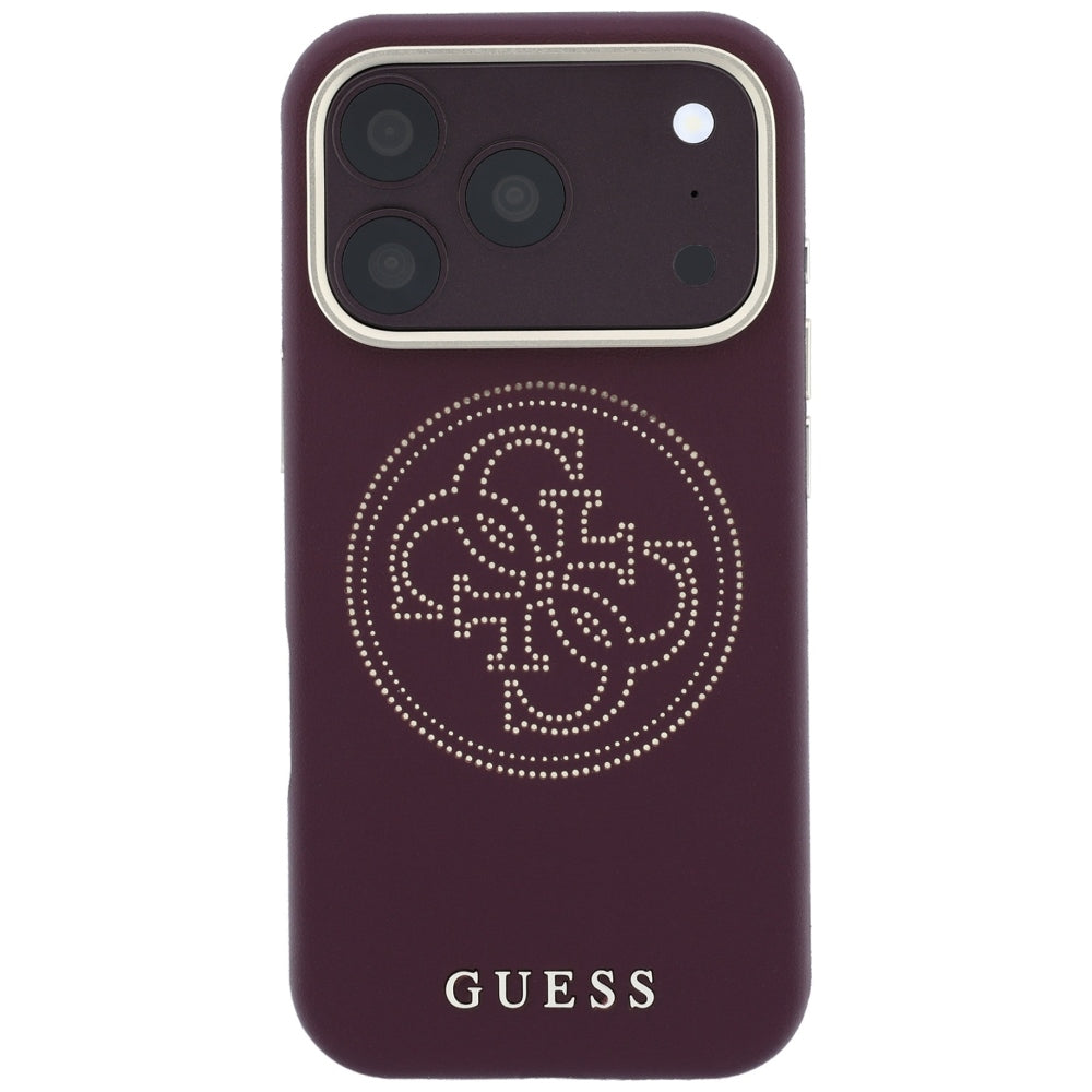 Custodia MagSafe per Apple iPhone 18 Pro / 17 Pro, Guess, Perforata 4G, Vinaccia