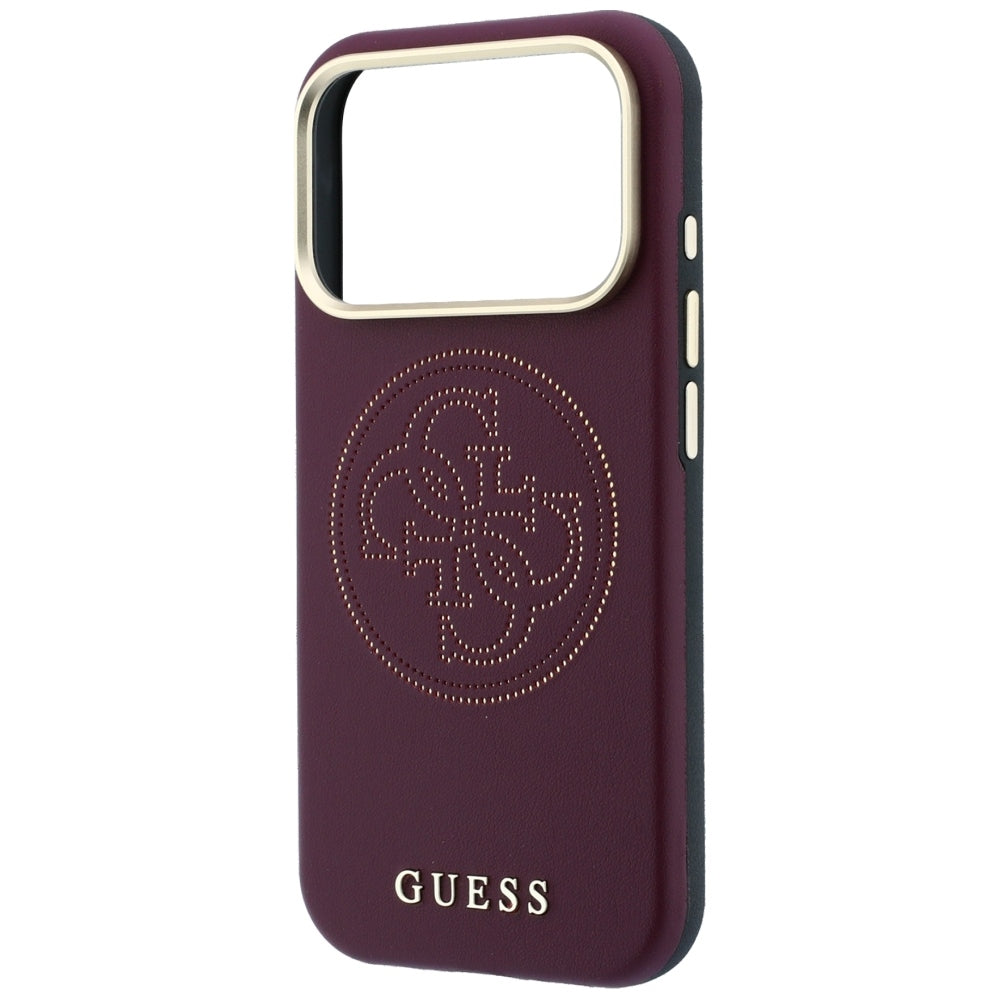 Custodia MagSafe per Apple iPhone 18 Pro / 17 Pro, Guess, Perforata 4G, Vinaccia