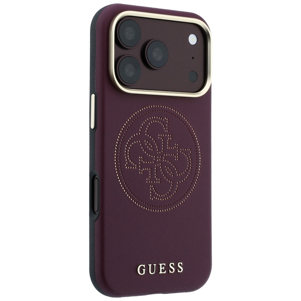 Custodia MagSafe per Apple iPhone 18 Pro / 17 Pro, Guess, Perforata 4G, Vinaccia