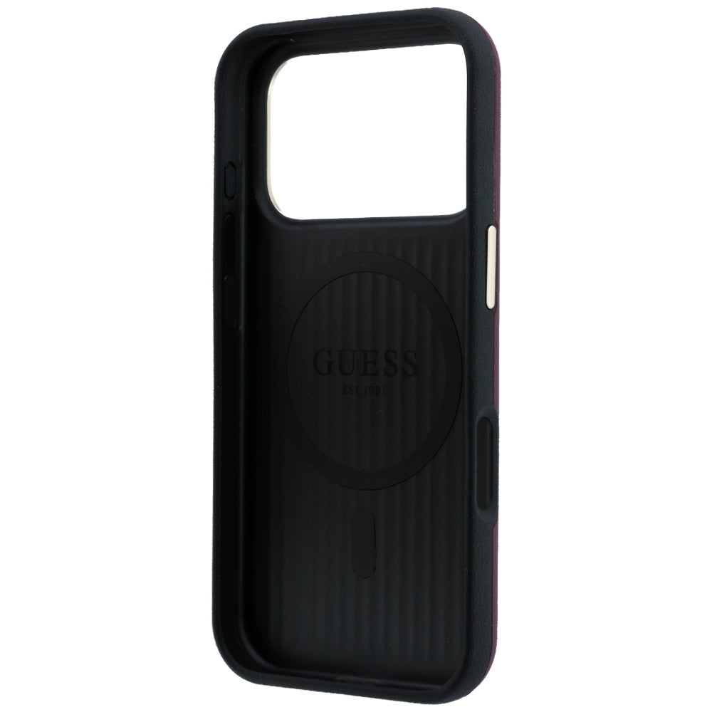 Custodia MagSafe per Apple iPhone 18 Pro / 17 Pro, Guess, Perforata 4G, Vinaccia