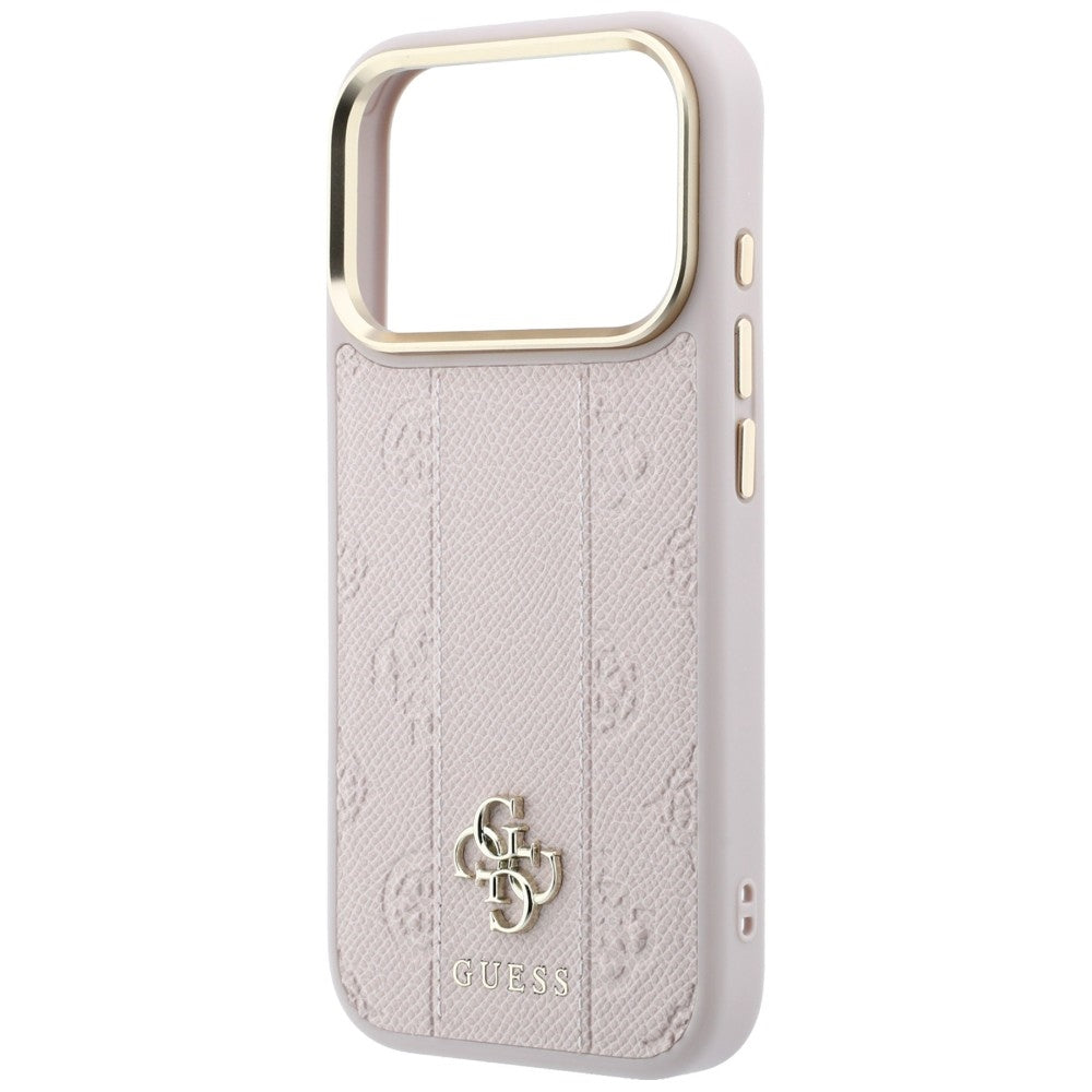 Custodia MagSafe per Apple iPhone 18 Pro / 17 Pro, Guess, Stripe Peony 4G, Rosa