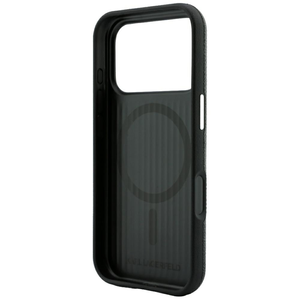 Custodia MagSafe per Apple iPhone 18 Pro / 17 Pro, Karl Lagerfeld, Grained Embossed Ring, Nera