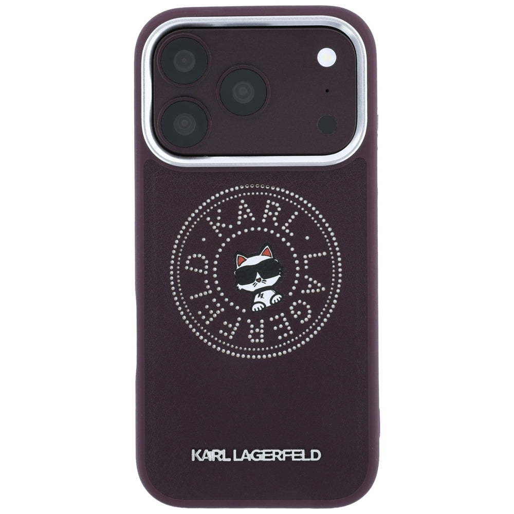 Custodia MagSafe per Apple iPhone 18 Pro / 17 Pro, Karl Lagerfeld, Point and Choupette Sketch, Vinaccia