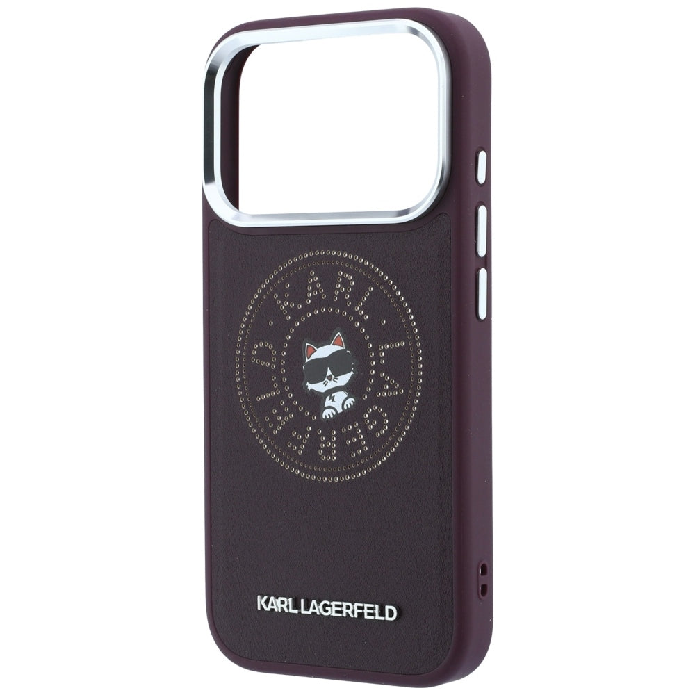 Custodia MagSafe per Apple iPhone 18 Pro / 17 Pro, Karl Lagerfeld, Point and Choupette Sketch, Vinaccia