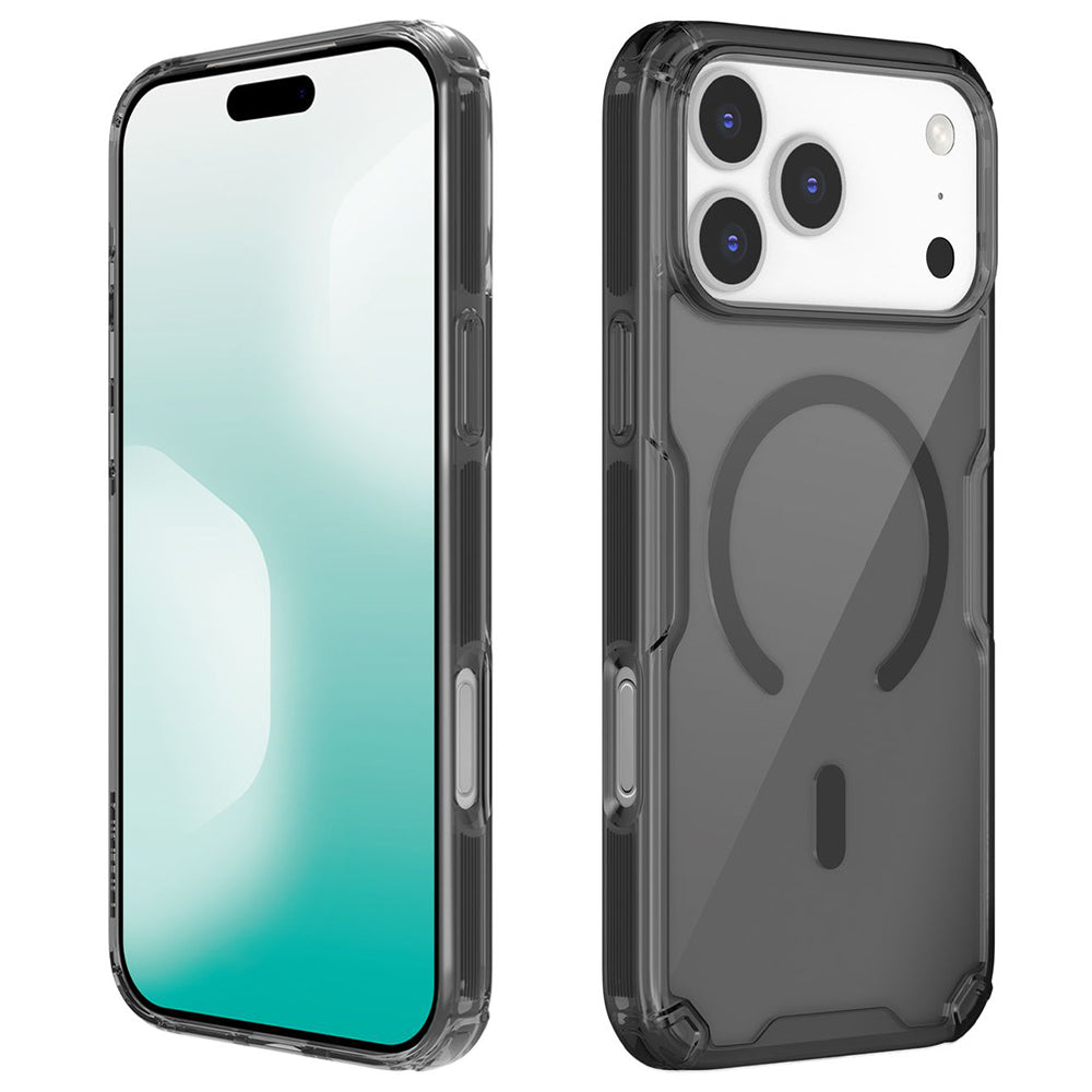 Coque MagSafe pour Apple iPhone 18 Pro / 17 Pro, Nillkin, Nature Pro, Noire Transparente
