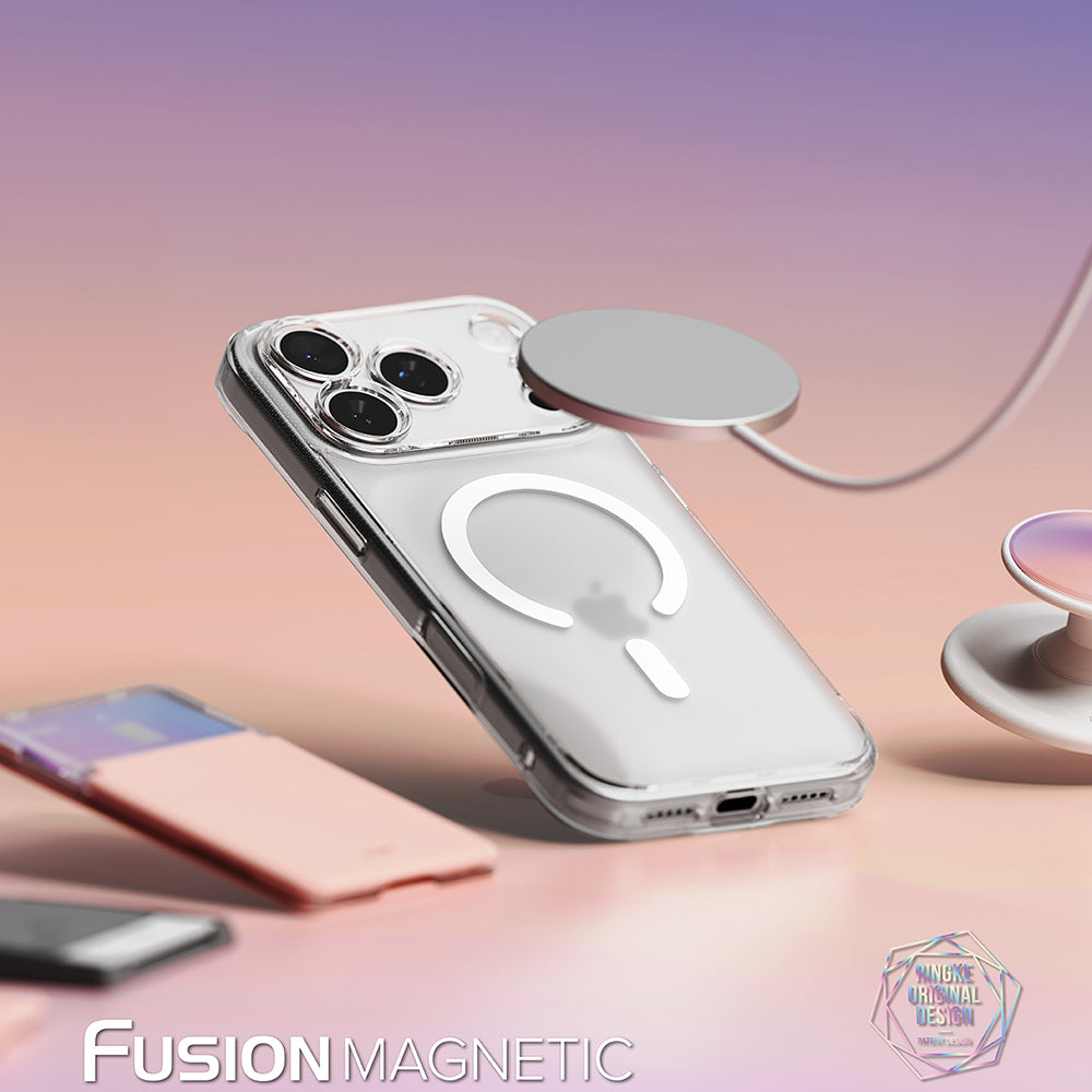 Custodia MagSafe per Apple iPhone 18 Pro / 17 Pro, Ringke, Fusion, Trasparente Opaca
