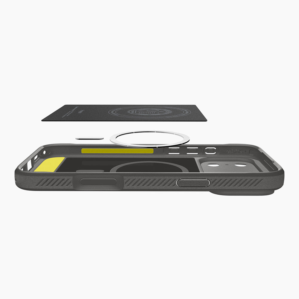 Custodia MagSafe per Apple iPhone 18 Pro / 17 Pro, Spigen, Rugged Armor, Grigio ACS12148
