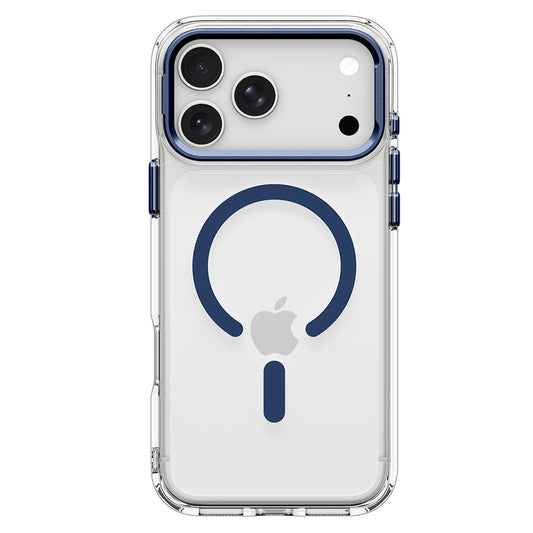 Coque MagSafe pour Apple iPhone 18 Pro / 17 Pro, Spigen, Ultra Hybrid Optik S, Transparent Bleu Marine ACS11922