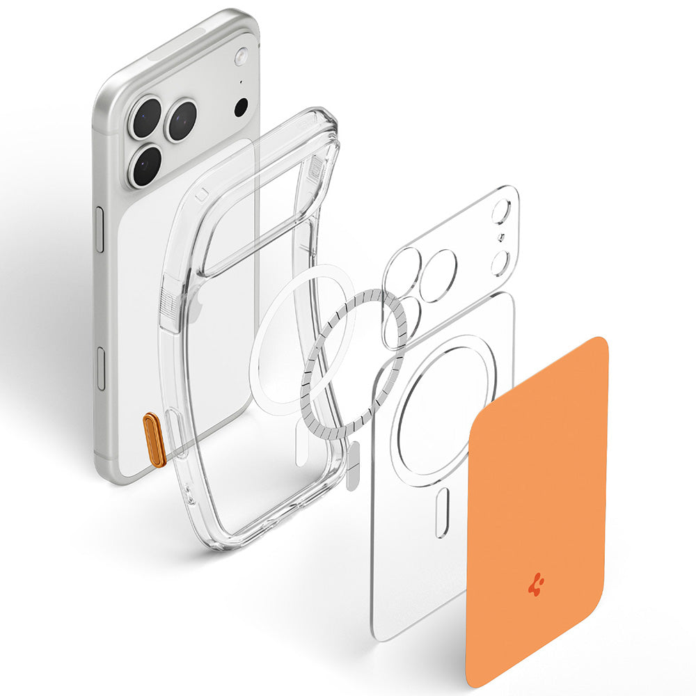 Custodia MagSafe per Apple iPhone 18 Pro / 17 Pro, Spigen, Ultra Hybrid T, Arancione ACS12170