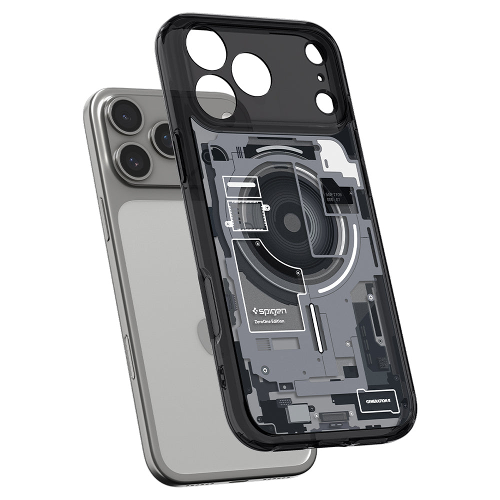 Custodia MagSafe per Apple iPhone 18 Pro / 17 Pro, Spigen, Ultra Hybrid Zero One, Nera ACS12165