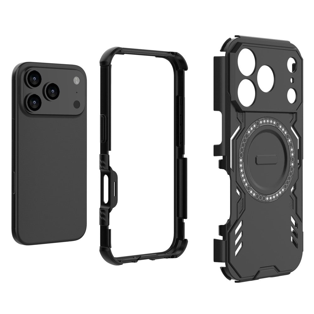 Custodia MagSafe per Apple iPhone 18 Pro / 17 Pro, Techsuit, ArmorMag, Nera