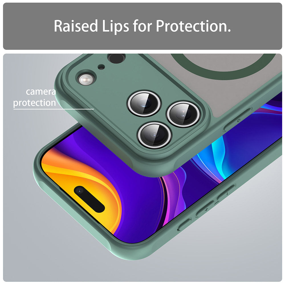 Custodia MagSafe per Apple iPhone 18 Pro / 17 Pro, Techsuit, HaloFrost II, Verde