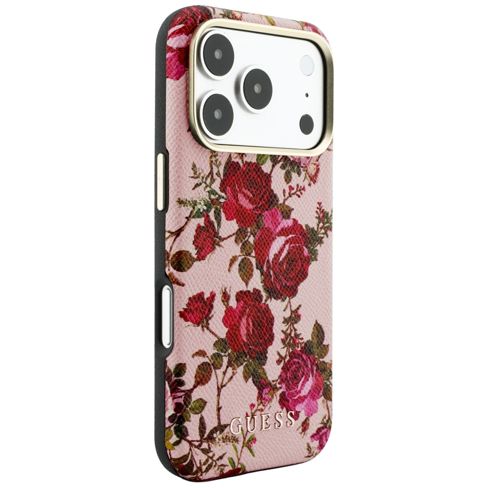 MagSafe-Hülle für Apple iPhone 18 Pro Max / 17 Pro Max, Guess, Blossom Roses Print, Rosa