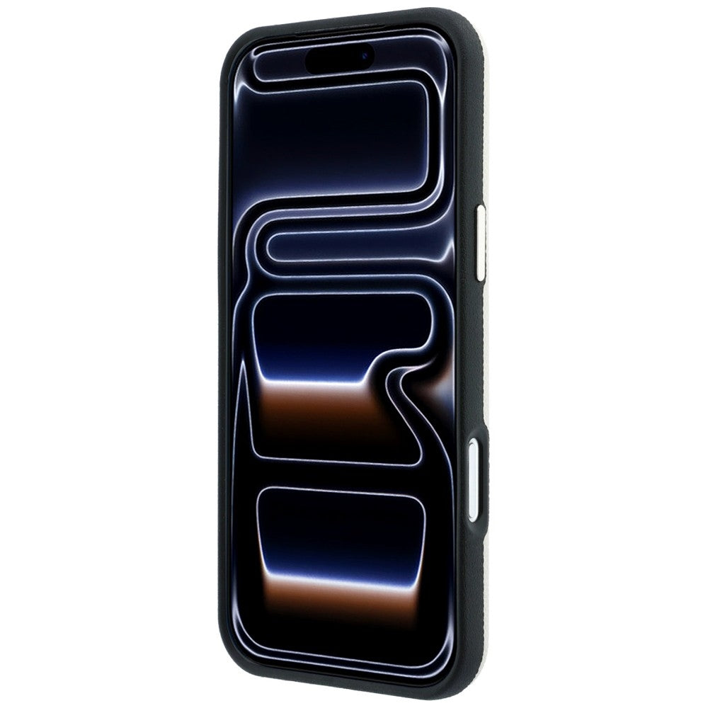 Custodia MagSafe per Apple iPhone 18 Pro Max / 17 Pro Max, Guess, Logo Rotondo con Strass Granulato, Beige