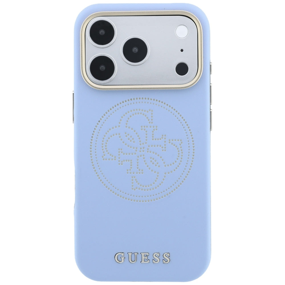 Custodia MagSafe per Apple iPhone 18 Pro Max / 17 Pro Max, Guess, Perforata 4G, Blu