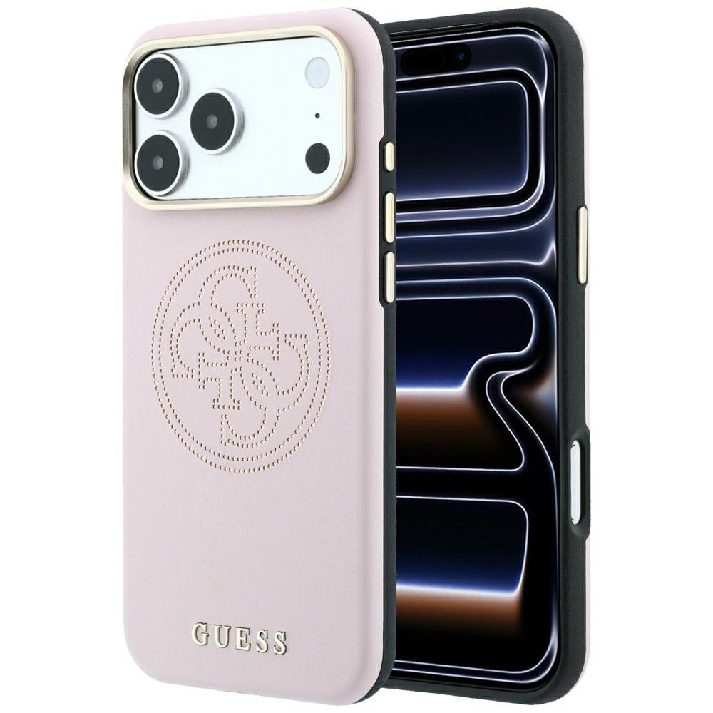 Custodia MagSafe per Apple iPhone 18 Pro Max / 17 Pro Max, Guess, Perforata 4G, Rosa