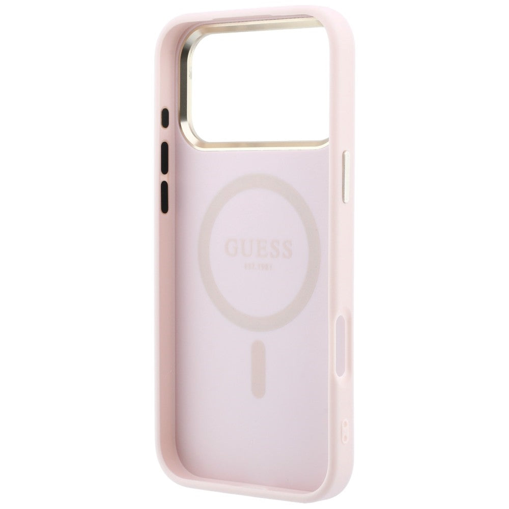 MagSafe-Hülle für Apple iPhone 18 Pro Max / 17 Pro Max, Guess, Saffiano Small 4G Classic, Rosa