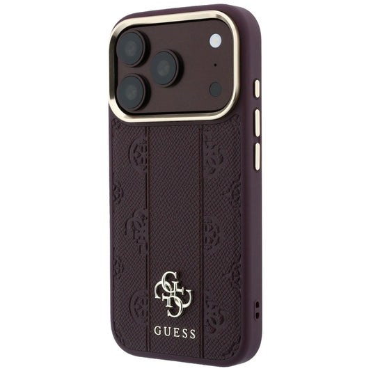 Custodia MagSafe per Apple iPhone 18 Pro Max / 17 Pro Max, Guess, Stripe Peony 4G, Vinaccia