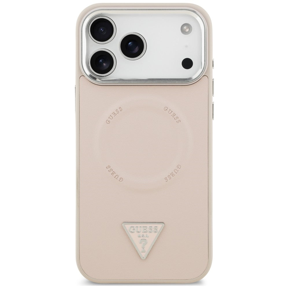 Custodia MagSafe per Apple iPhone 18 Pro Max / 17 Pro Max, Guess, Triangle Logo, Rosa