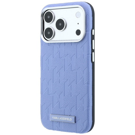 Custodia MagSafe per Apple iPhone 18 Pro Max / 17 Pro Max, Karl Lagerfeld, Logo in resina monocromatica granulata, Blu