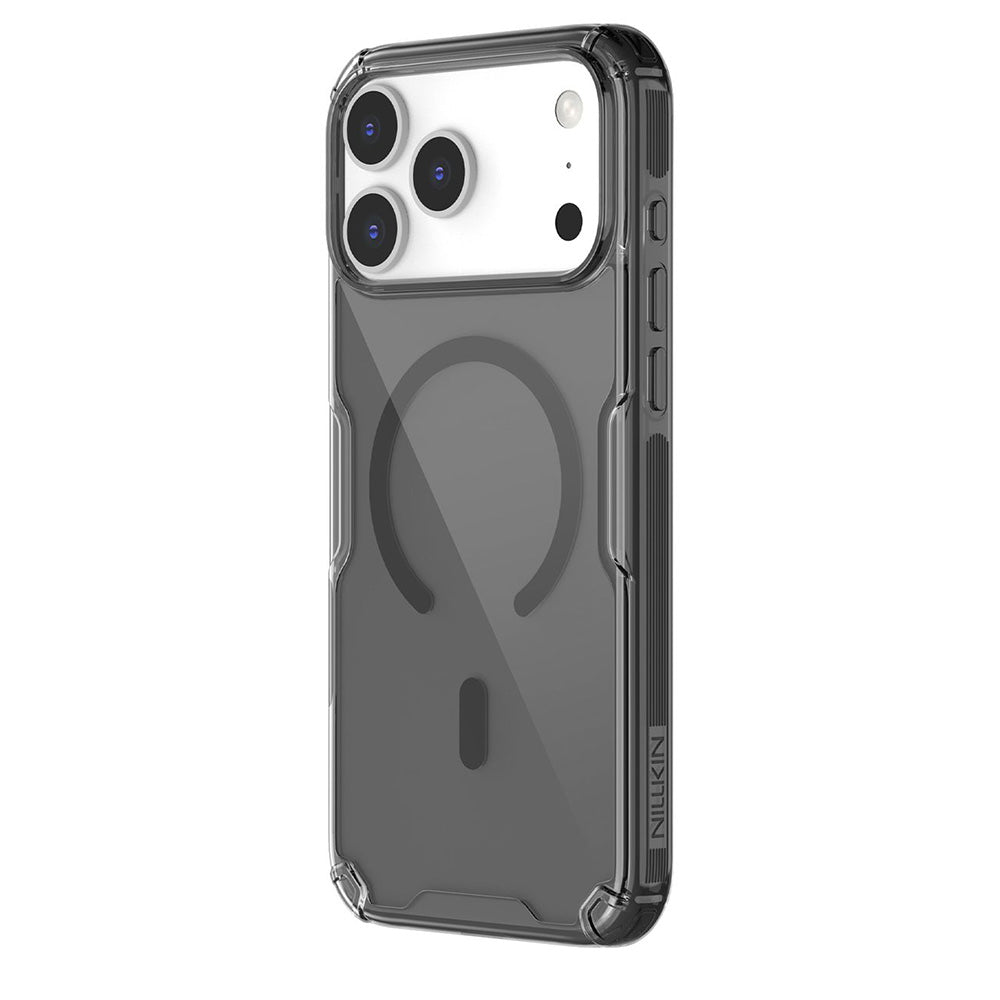 Coque MagSafe pour Apple iPhone 18 Pro Max / 17 Pro Max, Nillkin, Nature Pro, Noir Transparent