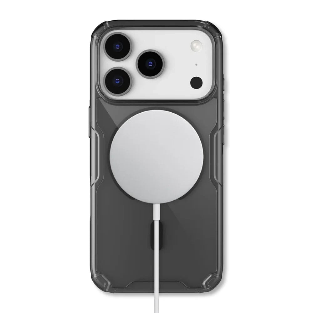 Coque MagSafe pour Apple iPhone 18 Pro Max / 17 Pro Max, Nillkin, Nature Pro, Noir Transparent