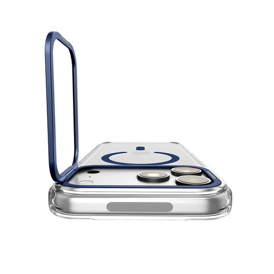Coque MagSafe pour Apple iPhone 18 Pro Max / 17 Pro Max, Spigen, Ultra Hybrid Optik S, Transparent Bleu Marine ACS11909