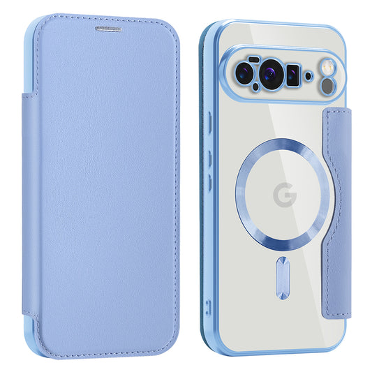 Coque MagSafe pour Google Pixel 10 Pro XL, Techsuit, SmartMag Book, Bleu