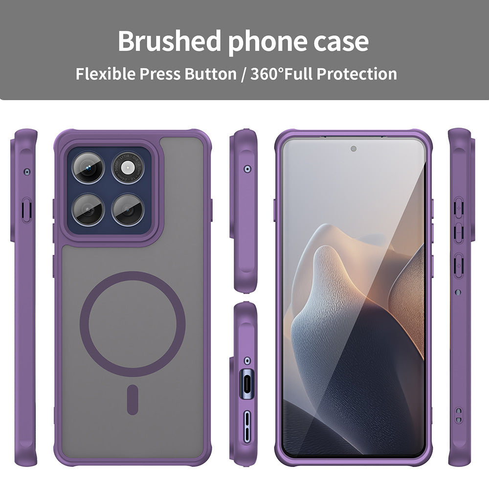 Custodia MagSafe per Motorola Edge 60 Pro, Techsuit, HaloFrost II (Foro Grande per Obiettivo), Viola