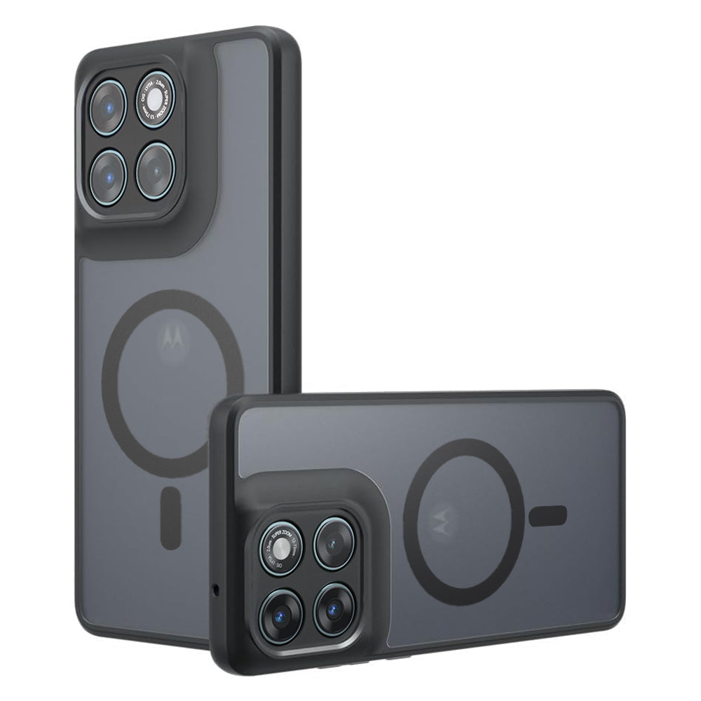 Custodia MagSafe per Motorola Edge 70 Fusion, Techsuit, PureFrost, Nero Satinato