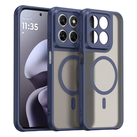 Custodia MagSafe per Motorola Moto G87 / G77 / G67, Techsuit, HaloFrost II, Blu Navy