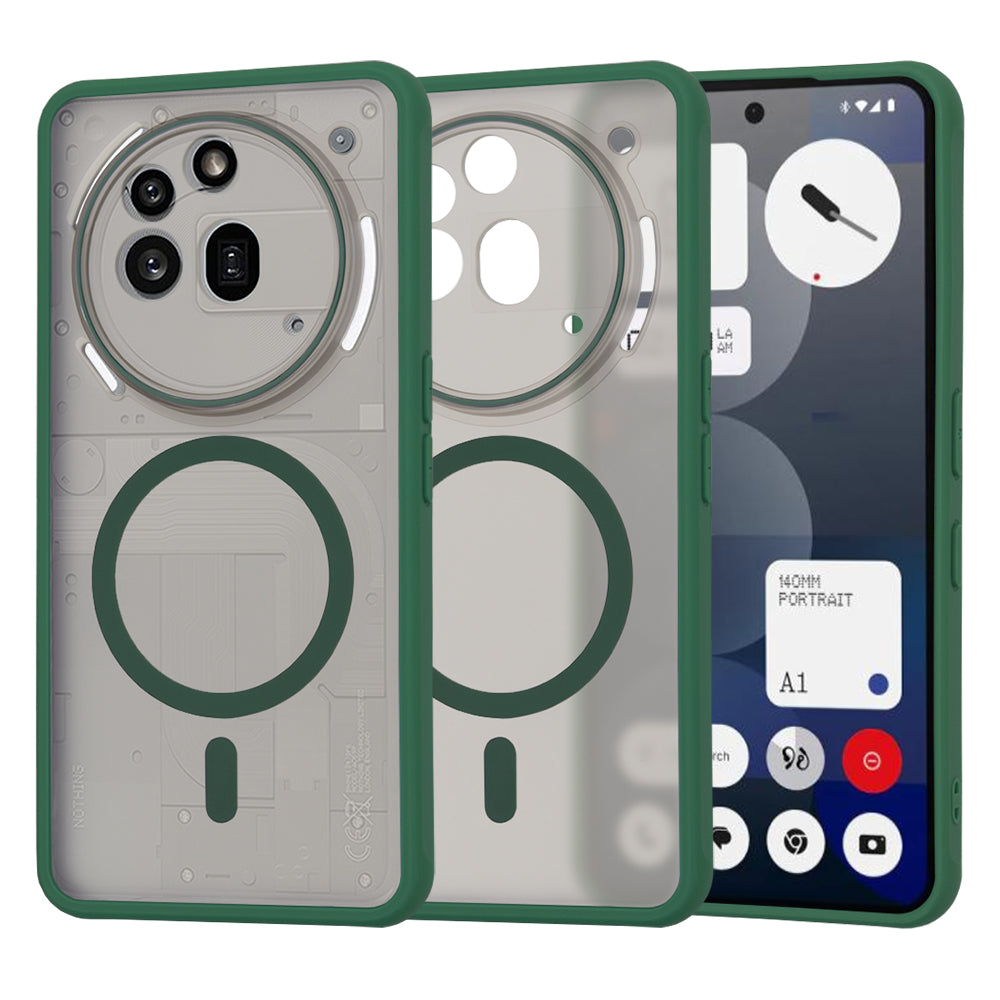 Custodia MagSafe per Nothing Phone (3a) Pro, Techsuit, HaloFrost, Verde