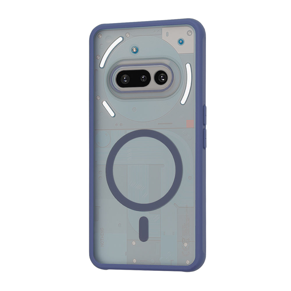 Coque MagSafe pour Nothing Phone (3a), Techsuit, HaloFrost, Bleu marine
