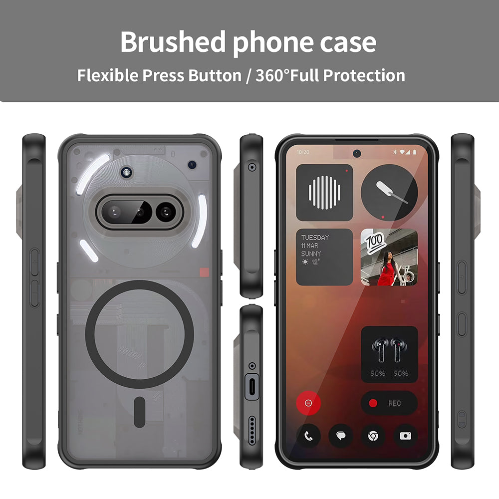 Custodia MagSafe per Nothing Phone (3a), Techsuit, HaloFrost II, Nera