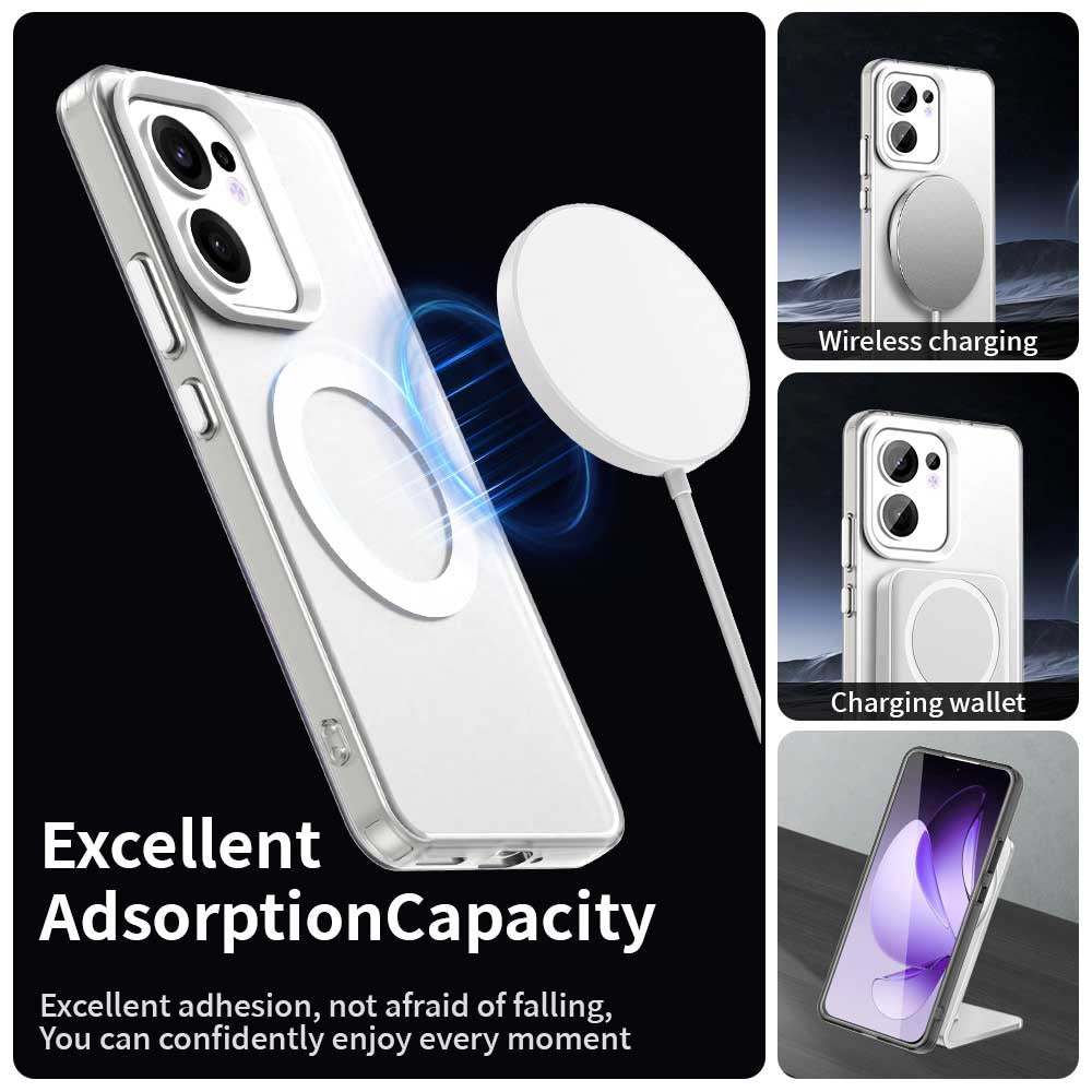 Coque MagSafe pour Oppo Reno13 FS 5G / Reno13 F 4G / Reno13 F, Techsuit, CandyCase, Blanche