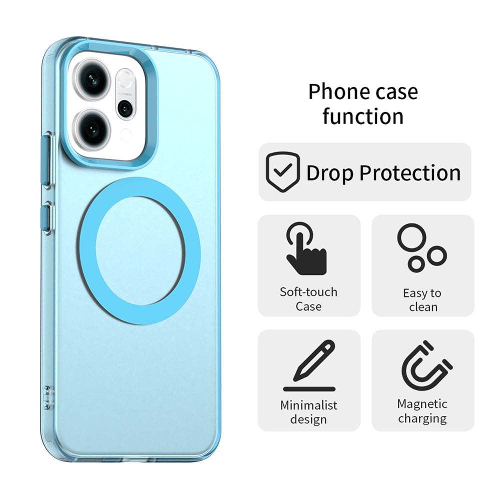 Custodia MagSafe per Oppo Reno14, Techsuit, CandyCase, Blu