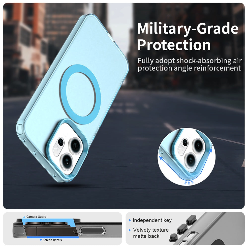 Custodia MagSafe per Oppo Reno14, Techsuit, CandyCase, Blu