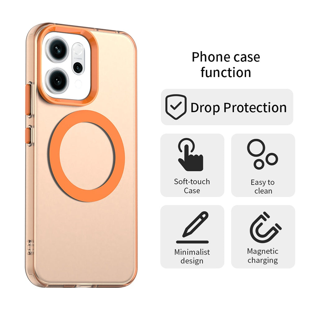 Custodia MagSafe per Oppo Reno14, Techsuit, CandyCase, Arancione
