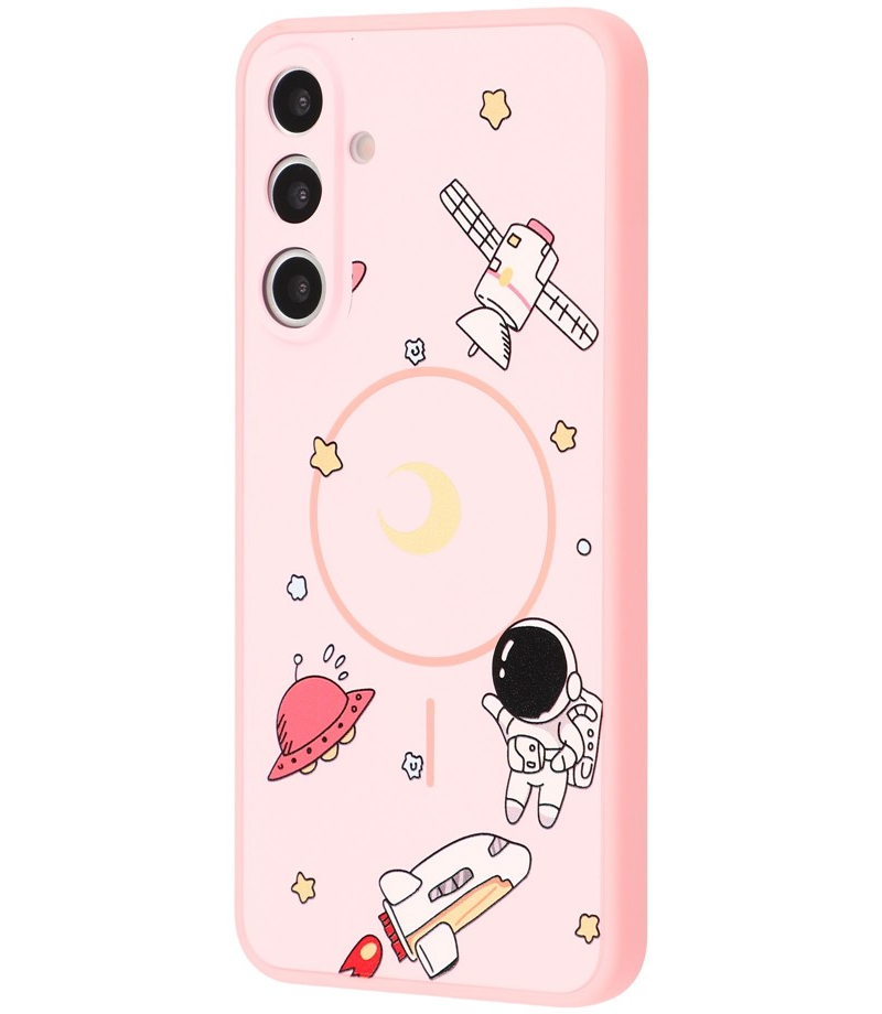 Coque MagSafe pour Samsung Galaxy S26 Ultra S948, OEM, Astronaute Cartoon, Rose