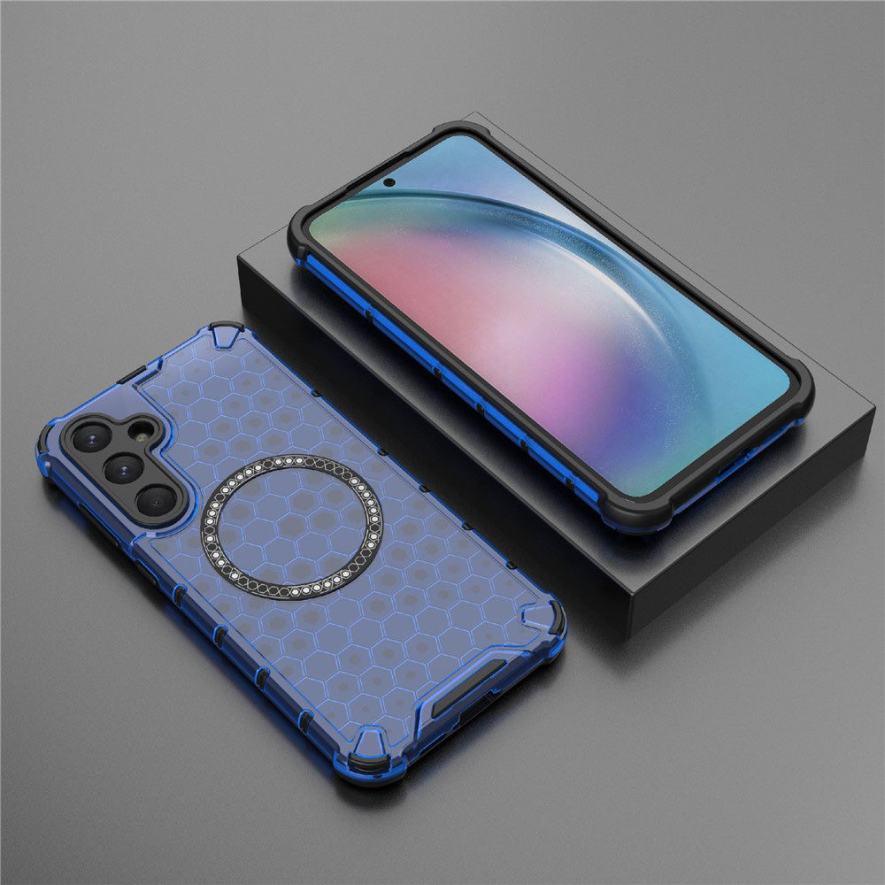 Custodia MagSafe per Samsung Galaxy A26 A266, Techsuit, HoneyComb Shield, Blu