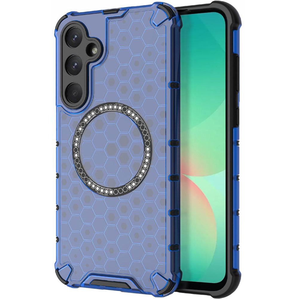 Custodia MagSafe per Samsung Galaxy A26 A266, Techsuit, HoneyComb Shield, Blu