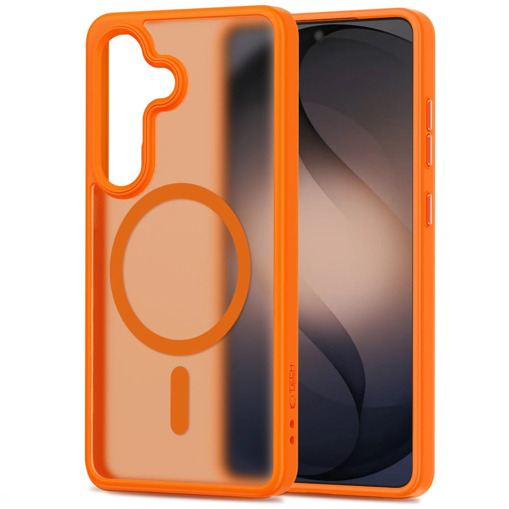Custodia MagSafe per Samsung Galaxy S26 S942, Tech-Protect, Magmat, Arancione Opaco