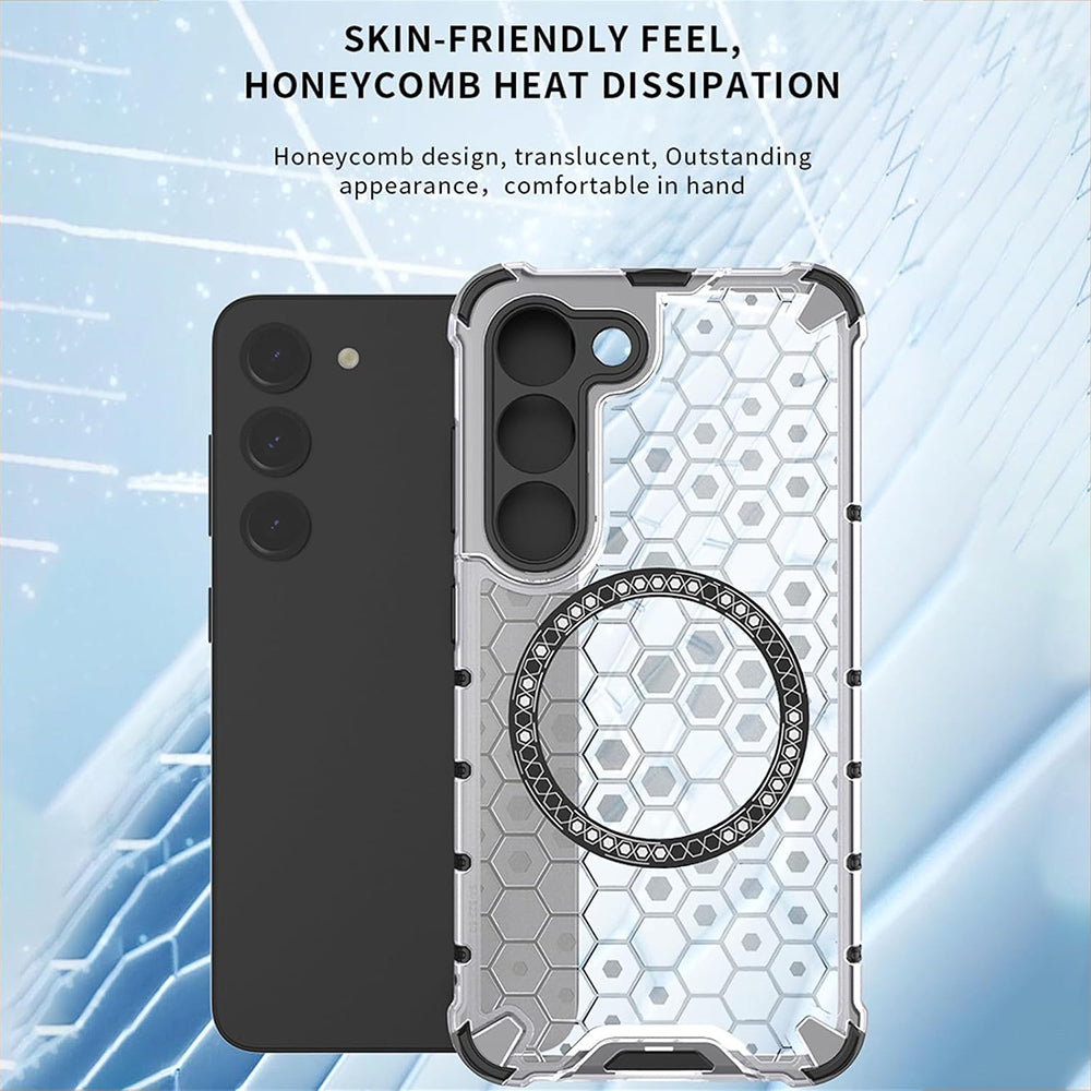 Custodia MagSafe per Samsung Galaxy A05 A055, Techsuit, HoneyComb Shield, Bianca