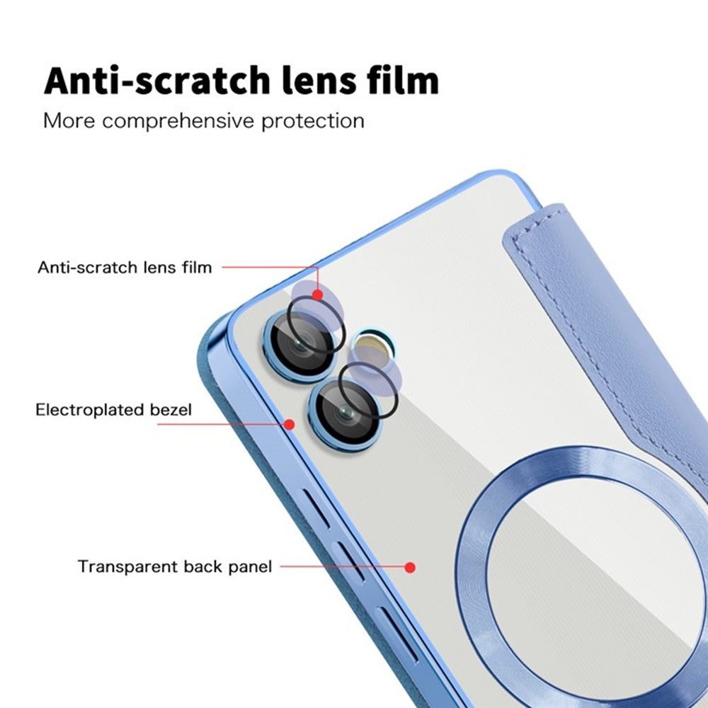 Custodia MagSafe per Samsung Galaxy A05 A055, Techsuit, SmartMag Book, Blu