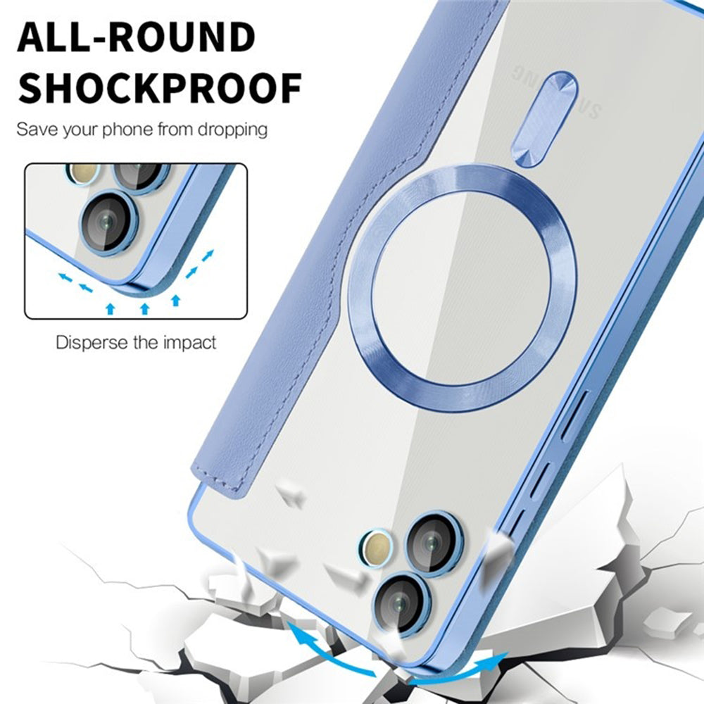 Custodia MagSafe per Samsung Galaxy A05 A055, Techsuit, SmartMag Book, Blu